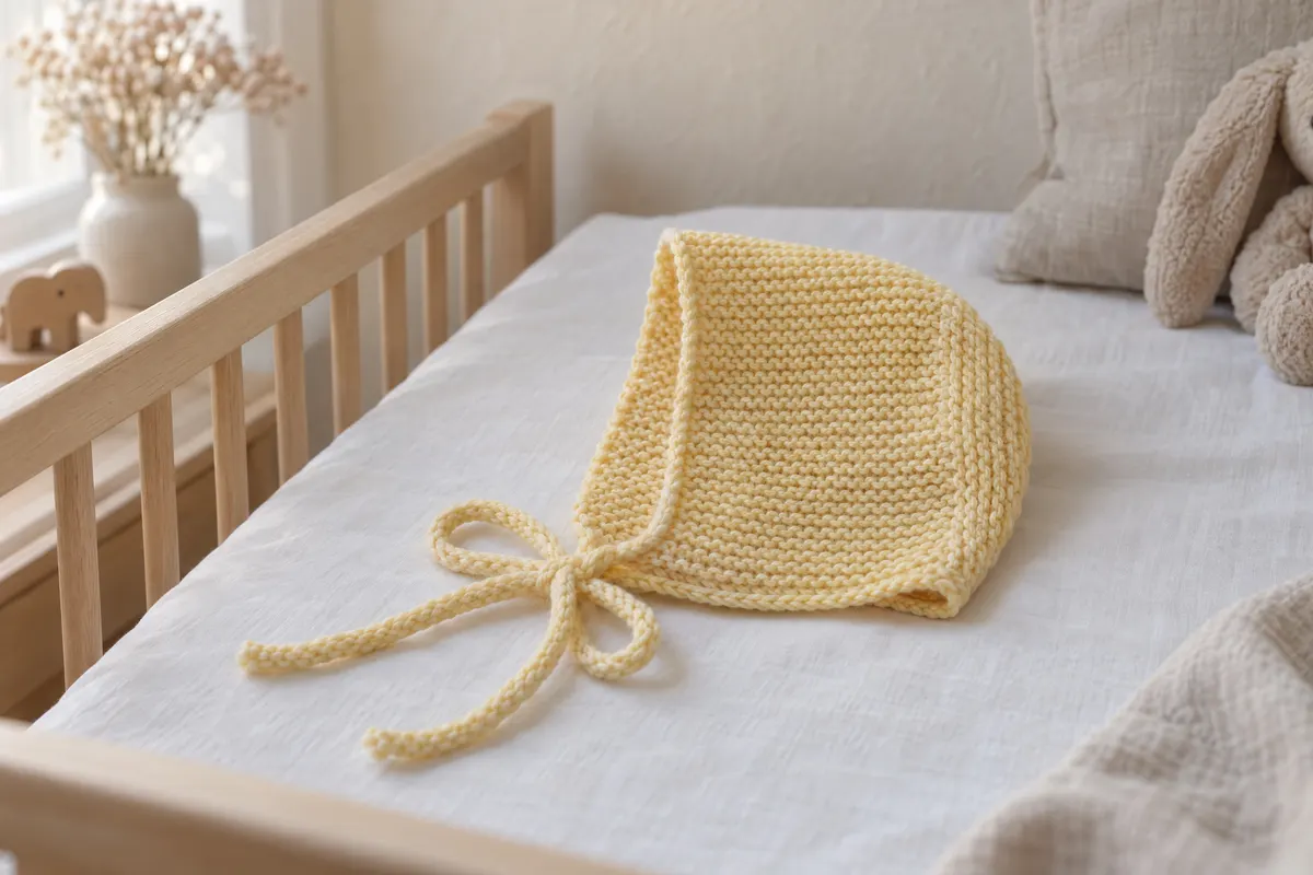 Baby Garter Bonnet, knitted