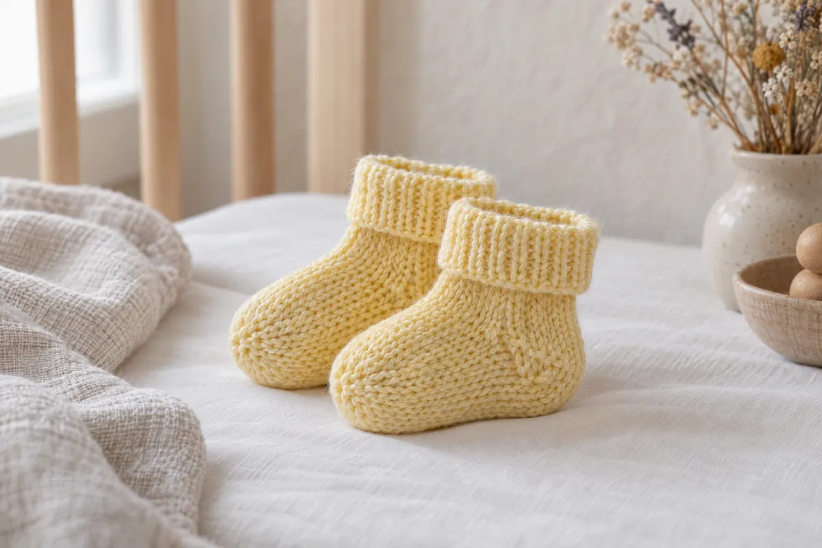 Baby Heel Flap Socks, knitted