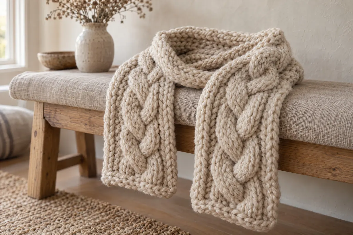 Chunky Cable Cowl, knitted