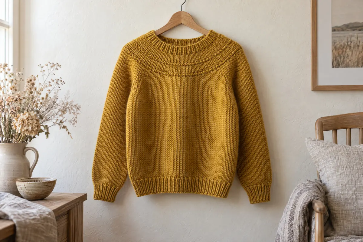 Circular Yoke Sweater, knitted