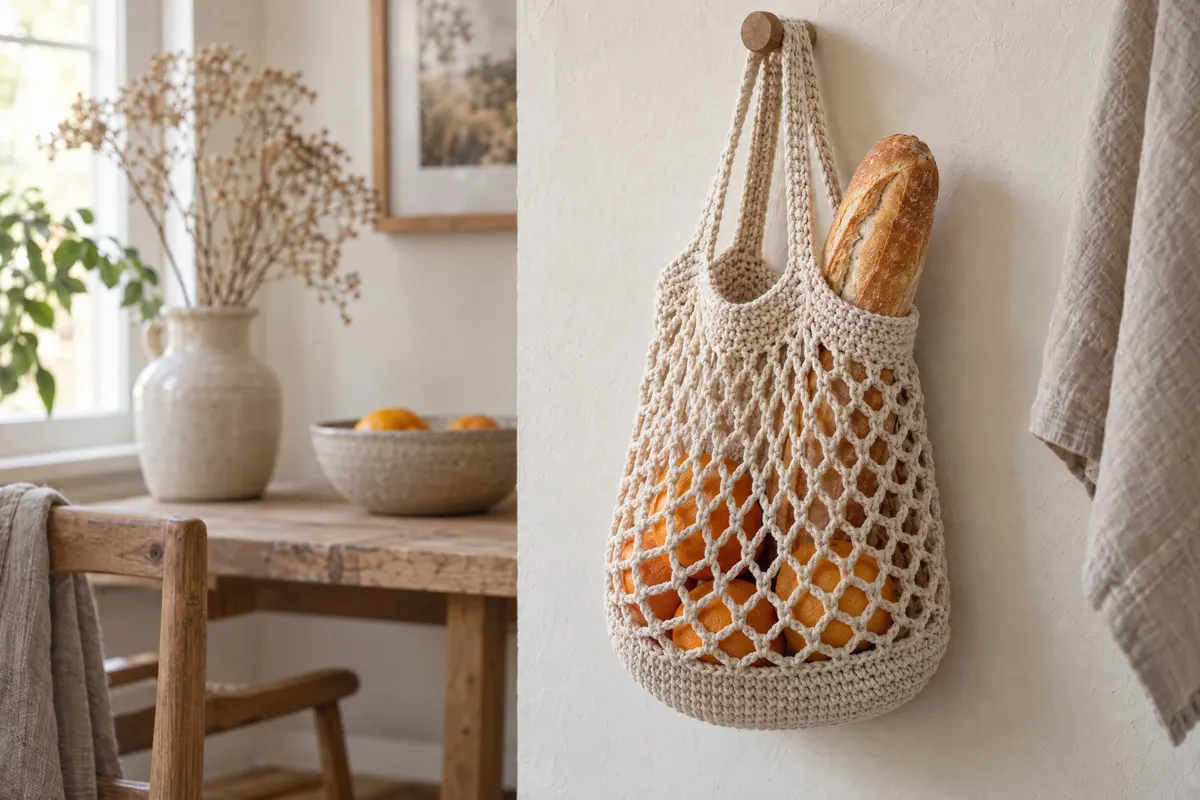 Mesh Market Bag, crocheted