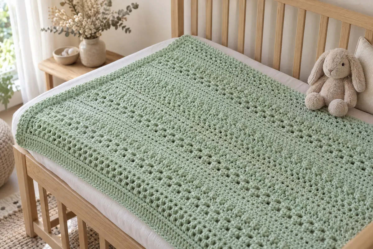 Field Baby Blanket, crocheted