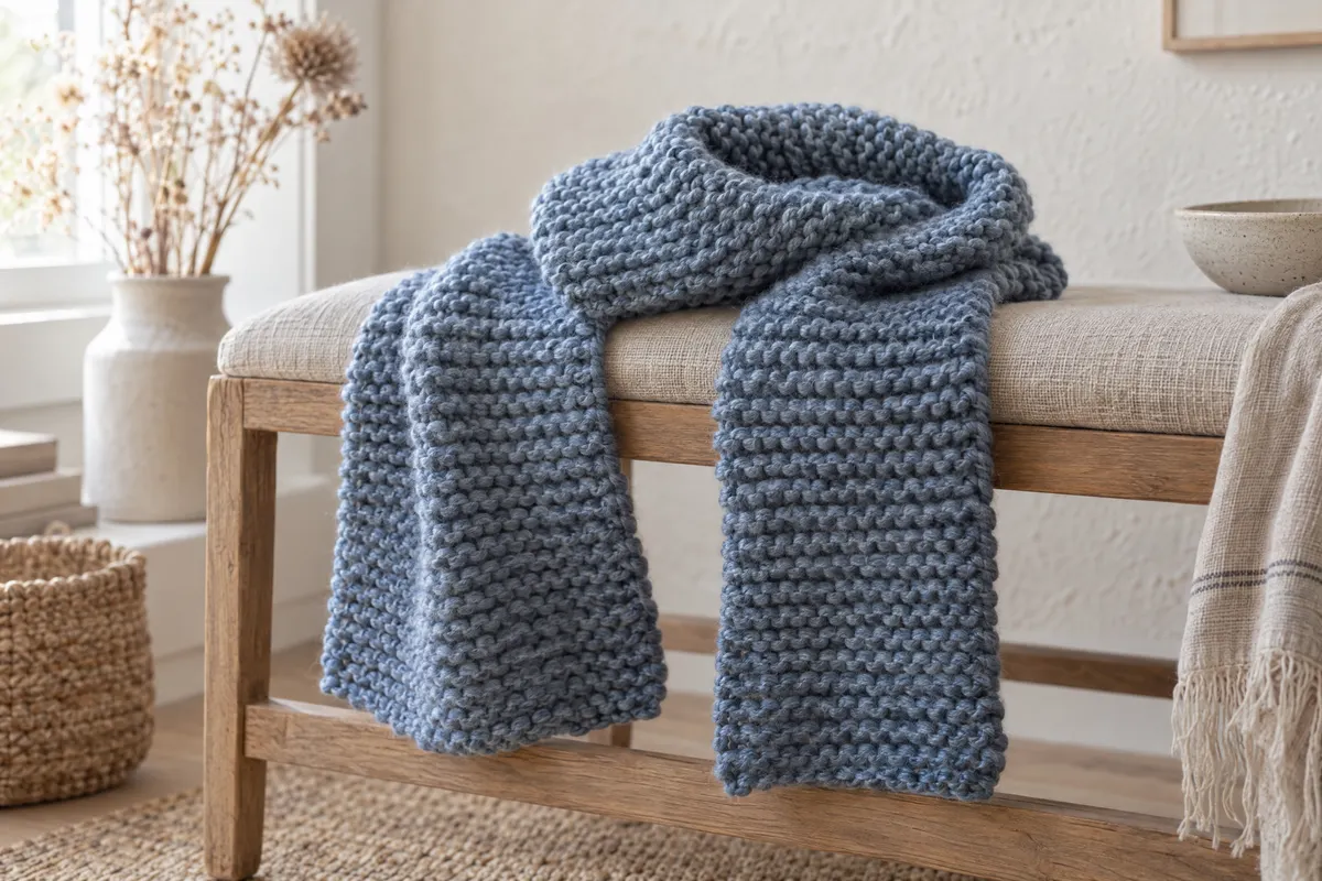 First Garter Scarf, knitted