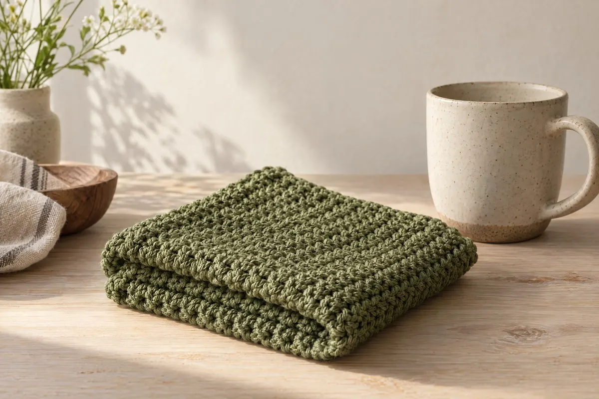 Fold Dishcloth, crocheted