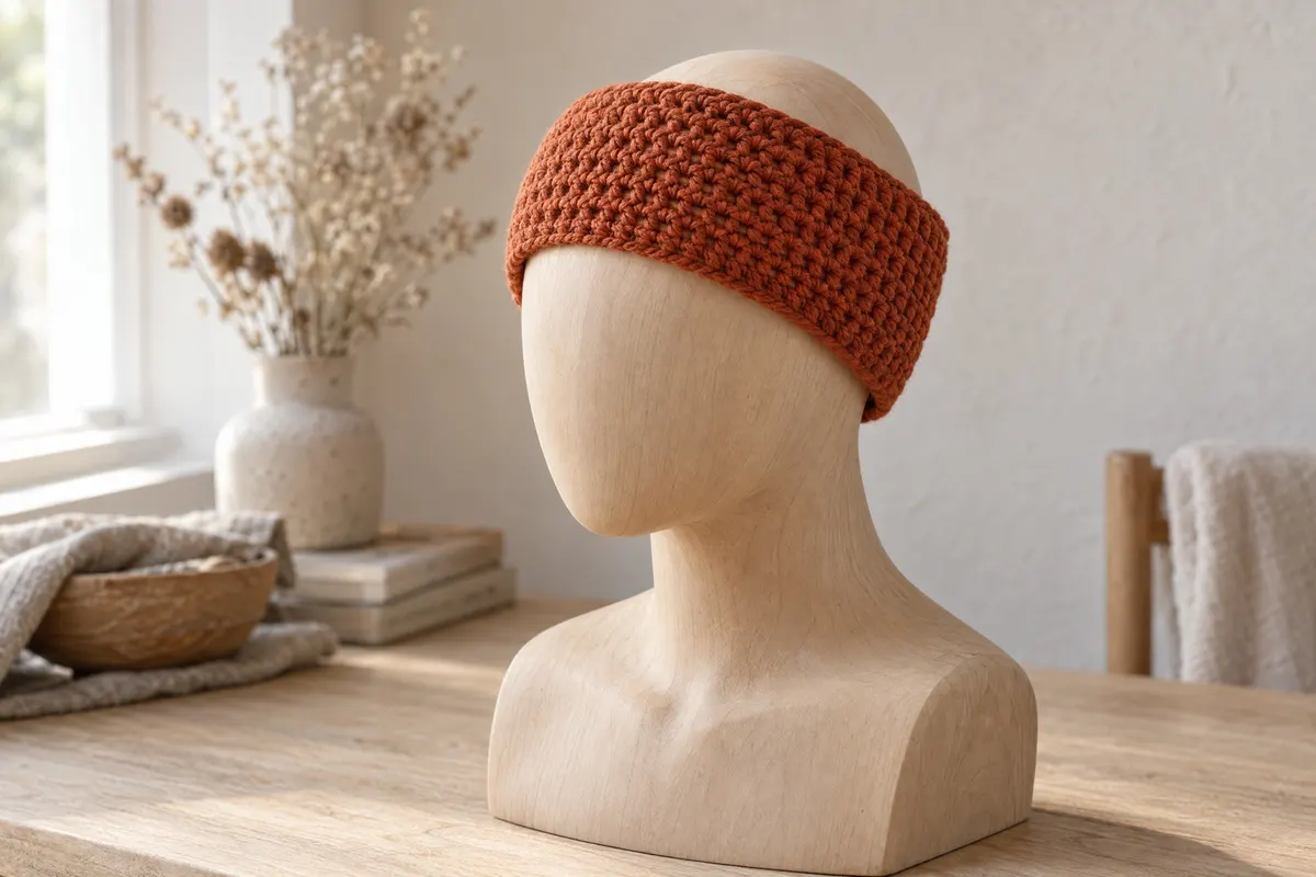 Fold Headband, crocheted