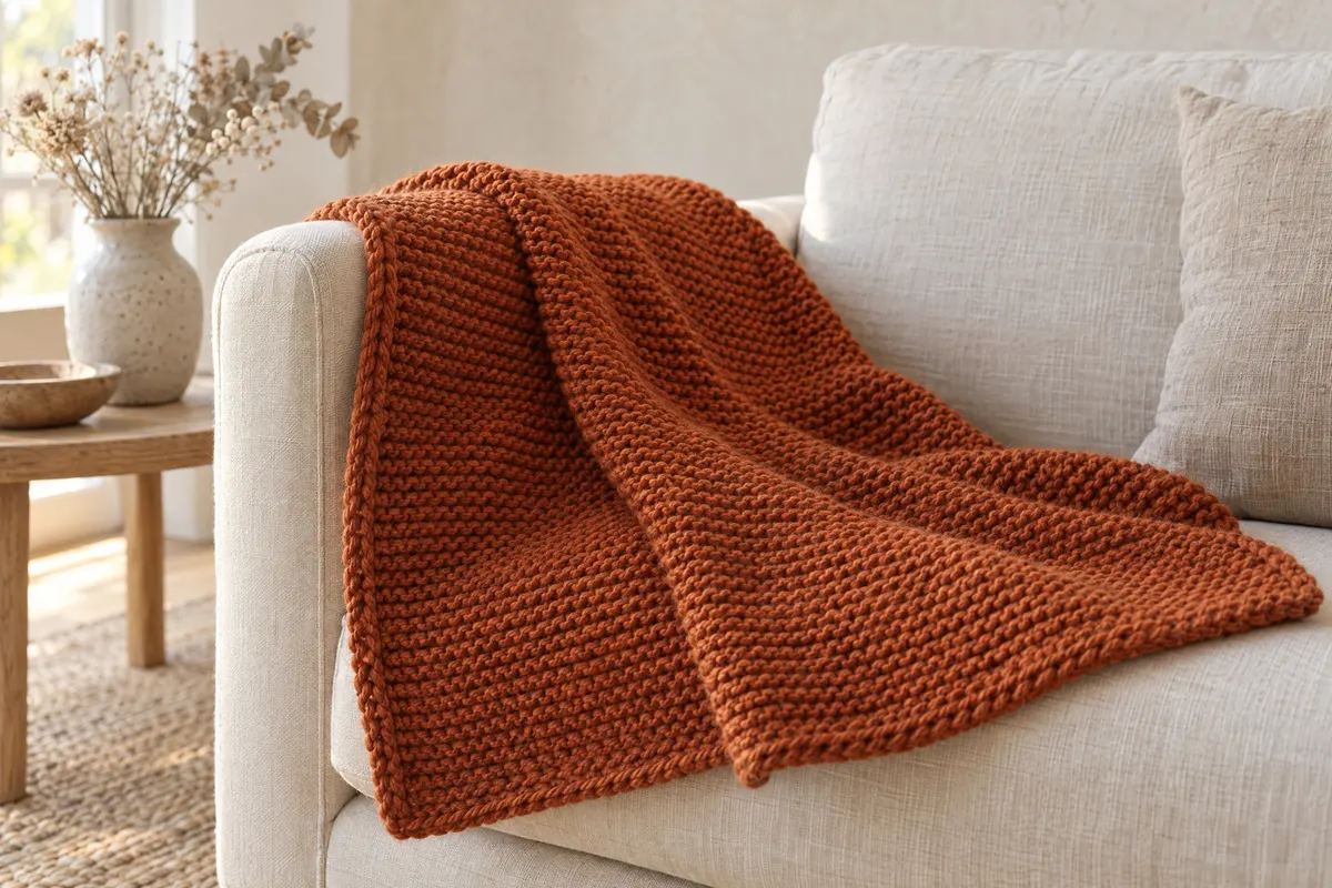 Garter Ridge Baby Blanket, knitted