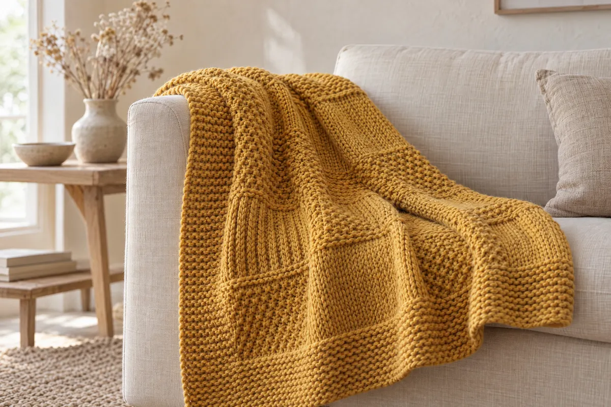 Hill Throw, knitted