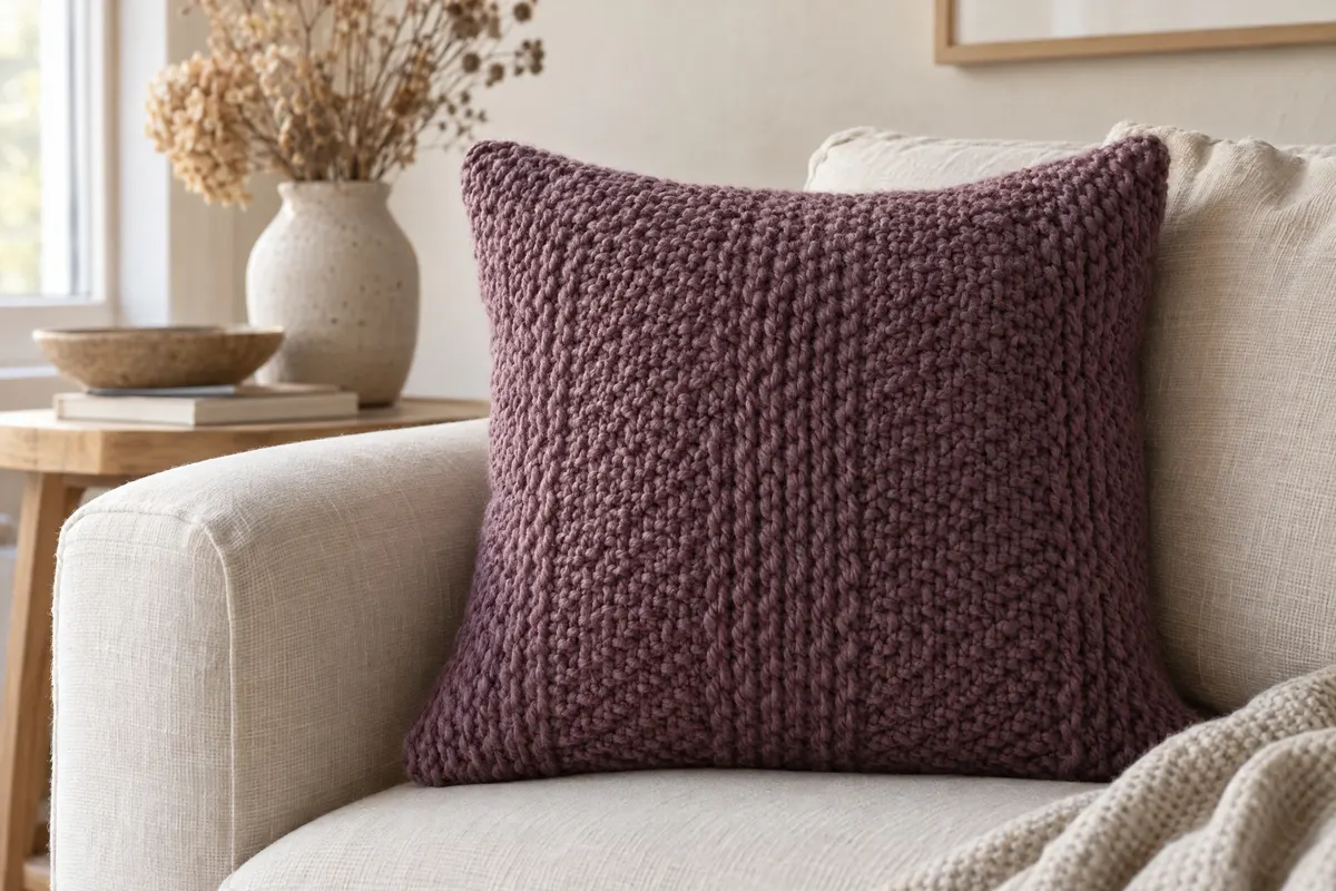 Loch Pillow Cover, knitted