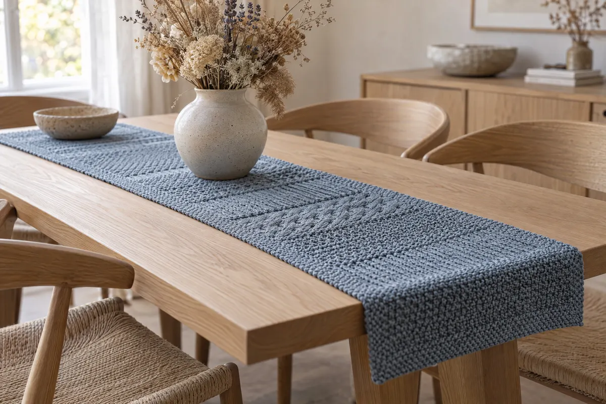 Loch Table Runner, knitted
