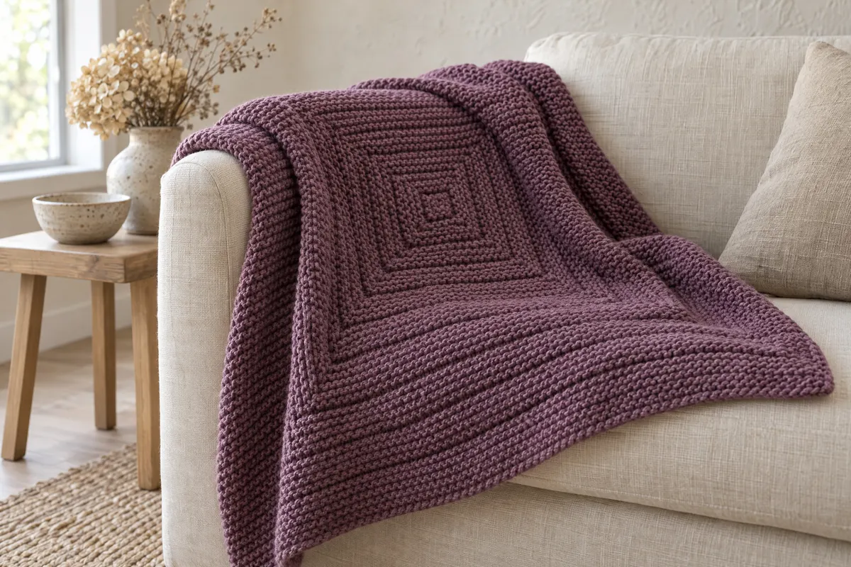 Log Cabin Garter Blanket, knitted