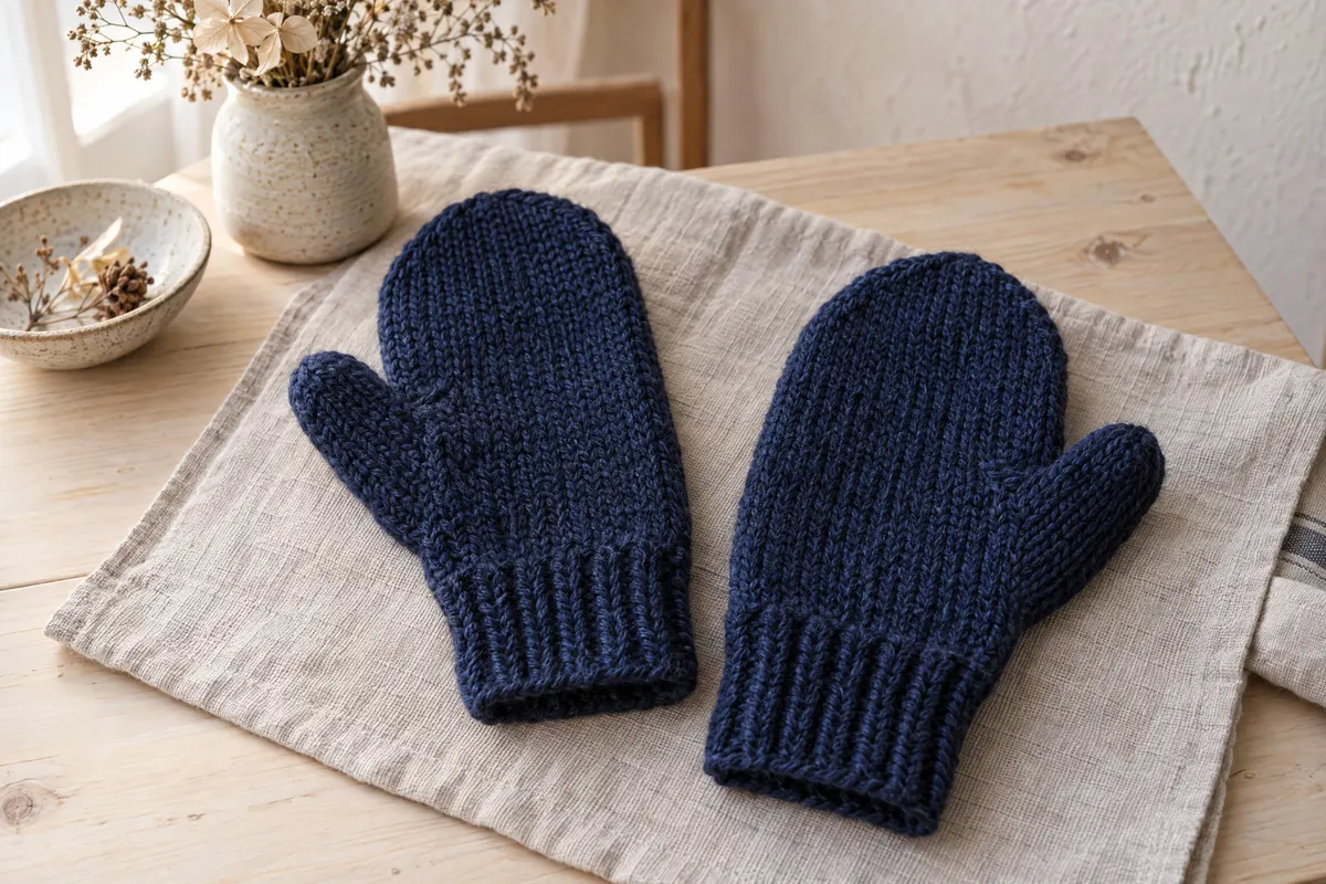 Thumb Gusset Mittens, knitted