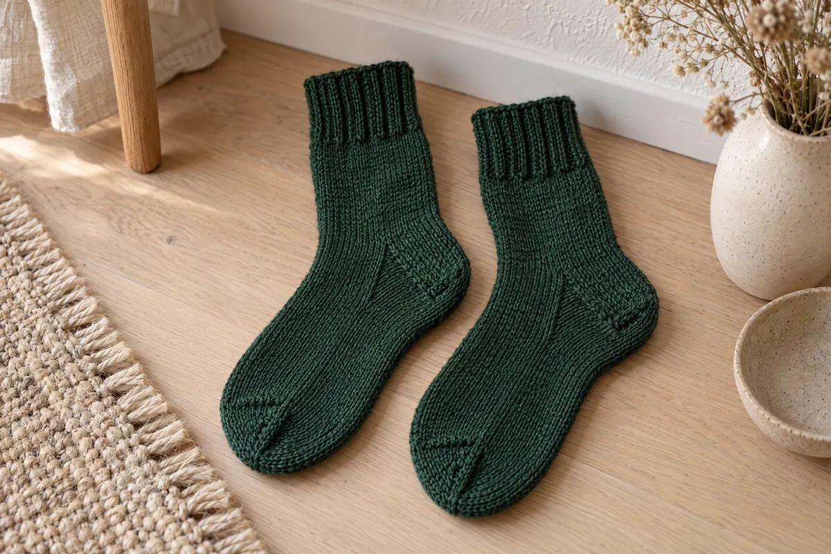 Top-Down Heel Flap Socks, knitted