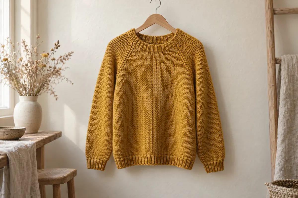 Top-Down Raglan Pullover, knitted