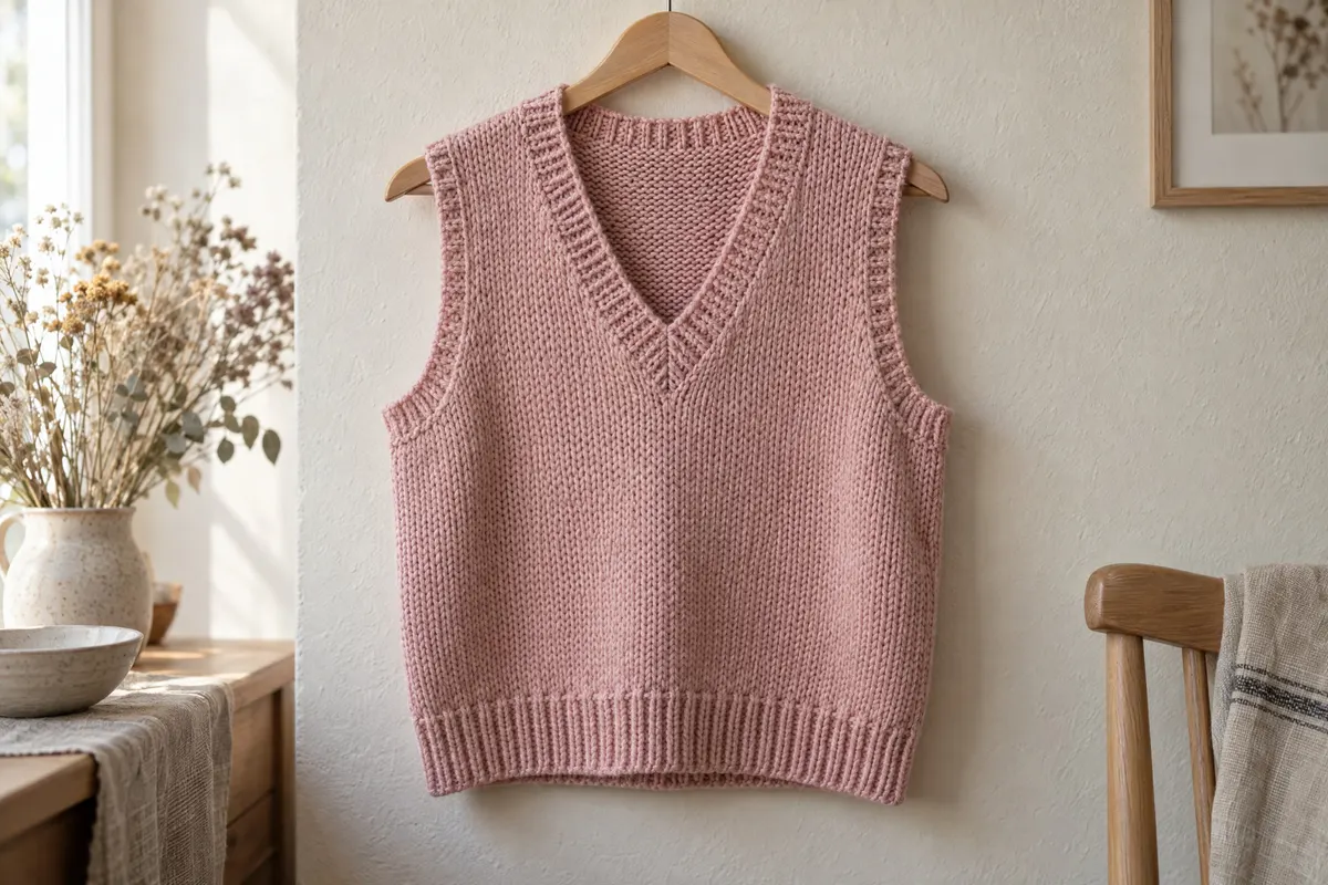 V-Neck Slipover, knitted