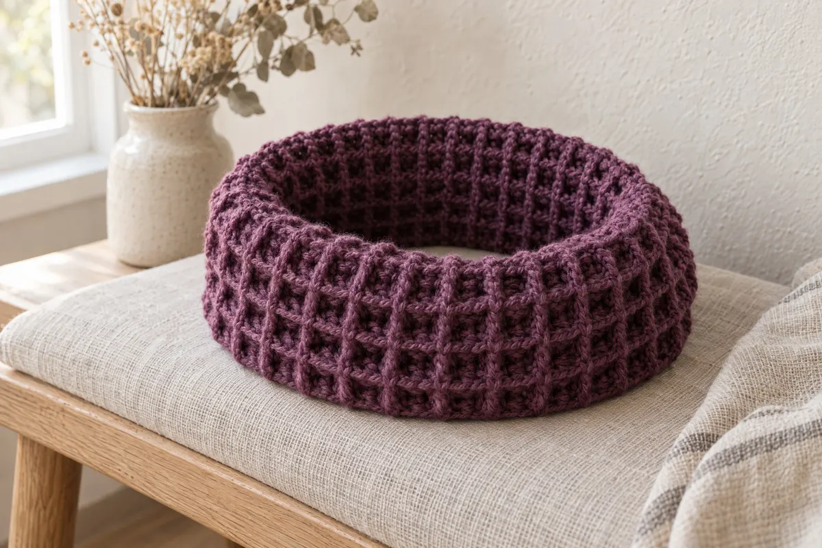 Waffle Stitch Cowl, crocheted